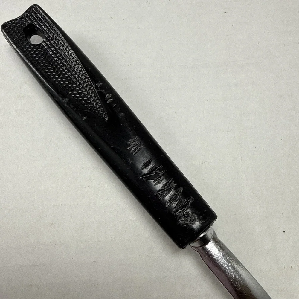 Vintage EKCO WIDE Slotted Spatula Turner Flipper Black Nylon Plastic Handle 10